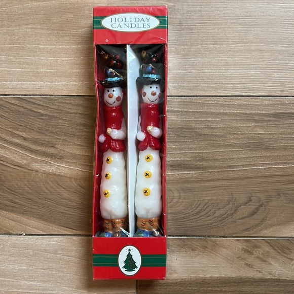 Santa Set of 2 Taper 10” Holiday Candles - Picture 1 of 5